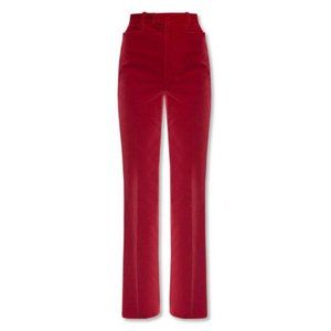 Gucci | Red Flared Velvet Trousers | Size 38 (US 0)